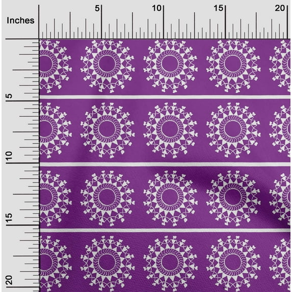 oneOone Cotton Flex Fabric Stripe & Mandala Block Print Fabric By The Yard 40 Inch Wide