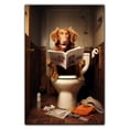 thumbnail image 3 of Nova Scotia Duck Tolling Retriever Dog Canvas Wall Art for Bedroom Living Room Home Decor,Funny Dog Canvas Sitting on The Toilet Animal Pattern Office Artworks, modern wall decor, Ready to Hang, 3 of 6