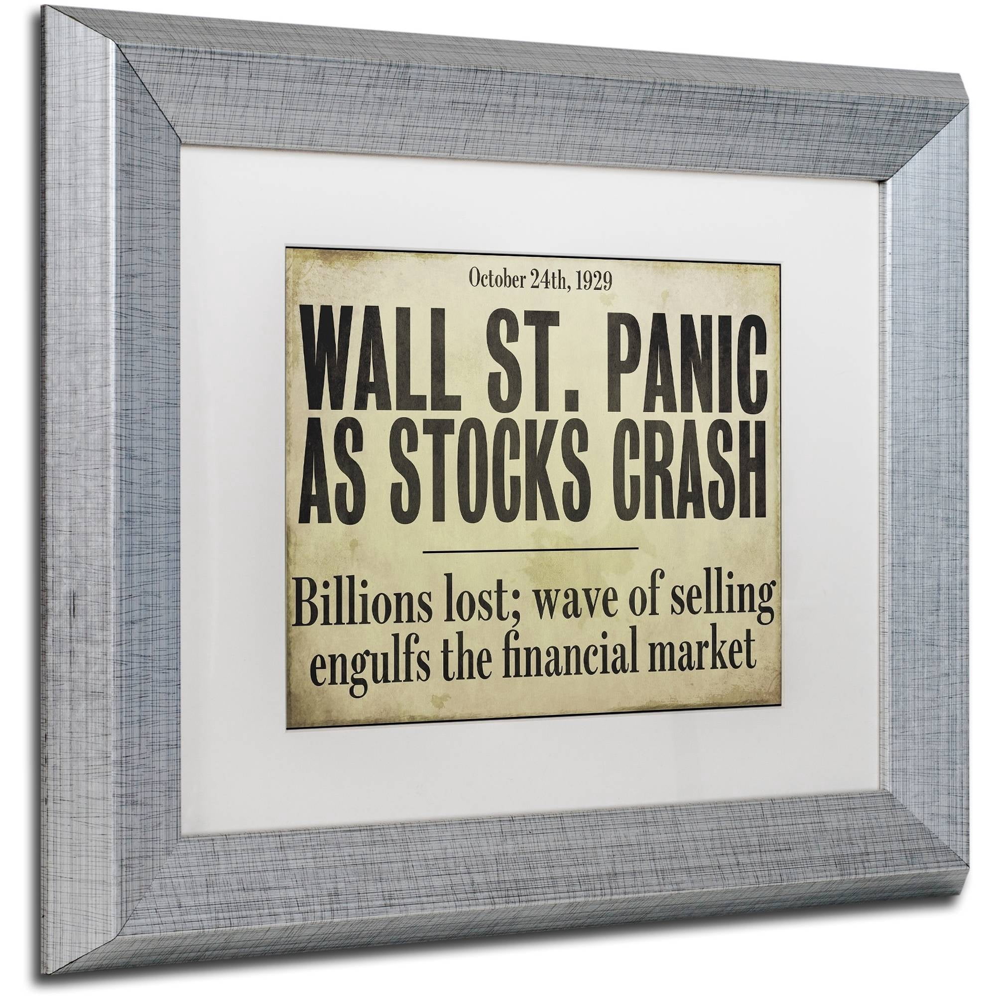 Trademark Fine Art "Wallstreet" Canvas Art by Color Bakery White Matte, Silver Frame