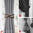 thumbnail image 3 of 2 Pack Strong Magnetic Curtain Tiebacks Upgrade Nordic Simple Style Drape Tie Backs Double Color Weave Rope Knot Decorative Curtain Holdbacks For Home, 3 of 5