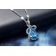 thumbnail image 4 of Collar con colgante de cristal liwang forma de gota de agua y lágrimas de ángel azul, 4 of 5