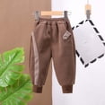 thumbnail image 2 of Ahuyic Long Pants for Kids,Boys Fleece Lined Pants Warm Winter Trousers for Toddler Kids,18 Months Brown, 2 of 4