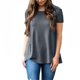 thumbnail image 2 of Pullover de Color Sólido de las Mujeres, Nuevo Botón de Manga Corta Cuello Redondo para el Uso Casual Y de Fiesta, Blusa Diaria Suave, Camiseta de Moda Callejera, 2 of 6