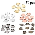 thumbnail image 1 of 50PCS 0.47'' Pendant Trays DIY Assorted Pendant Blanks Jewelry Accessories, 1 of 9