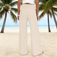 thumbnail image 6 of Edvintorg Wide Leg Pants Woman Plus Size Fashion High Waisted Striped Casual Trouser with Pockets Summer Clothes for Women Khaki S, 6 of 8