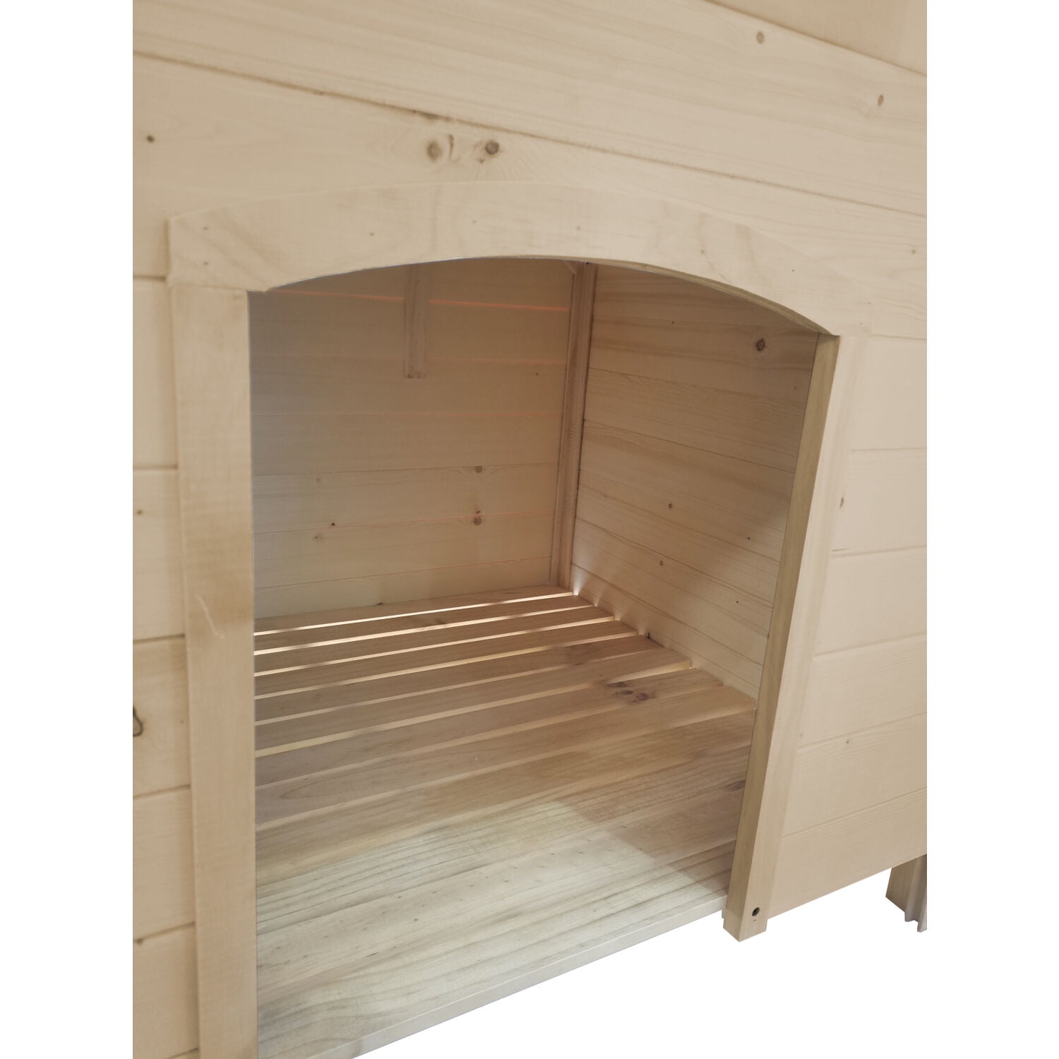 Critter Sitters Indoor/Outdoor 41'' Pet House | Weather-Resistant Home for Animals up to 44 lbs | Waterproof | Ideal for Cats, Dogs, Rabbits | Natural Firwood | Dog House