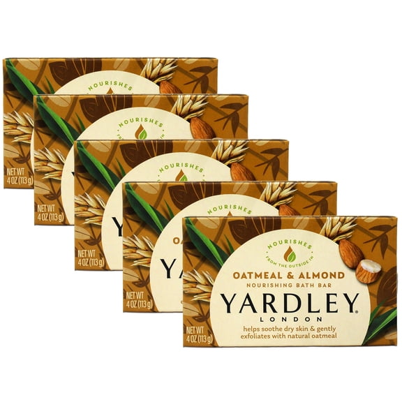 Yardley London Moisturizing Bath Bar Oatmeal & Almond 4.0 Oz. Pack of 5