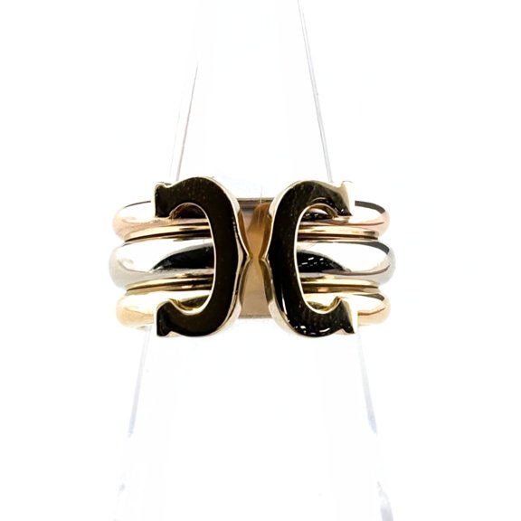 Pre-Owned Cartier 2C Ring, available in yellow gold (YG), pink (PG), and white (WG)....