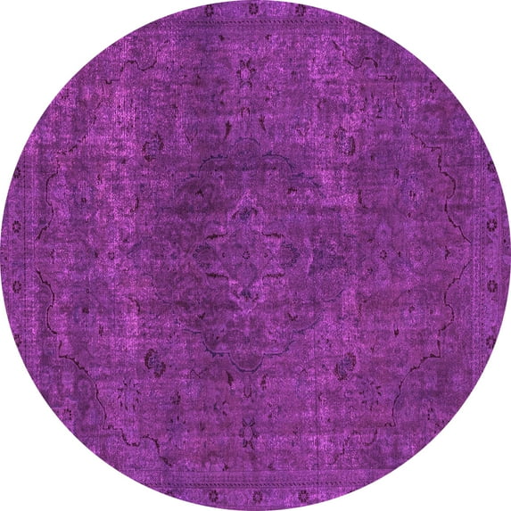 Ahgly Company Indoor Round Abstract Pink Modern Area Rugs, 6' Round