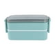 thumbnail image 2 of Lonchera Bento | Diseño de Doble Compartimento a Prueba de Fugas | Apta para Microondas y Lavavajillas | Plástico Ecológico | Contenedor de Comida Portátil y Apilable | Azul Beige | 17.5x8.3x8cm – 1, 2 of 6