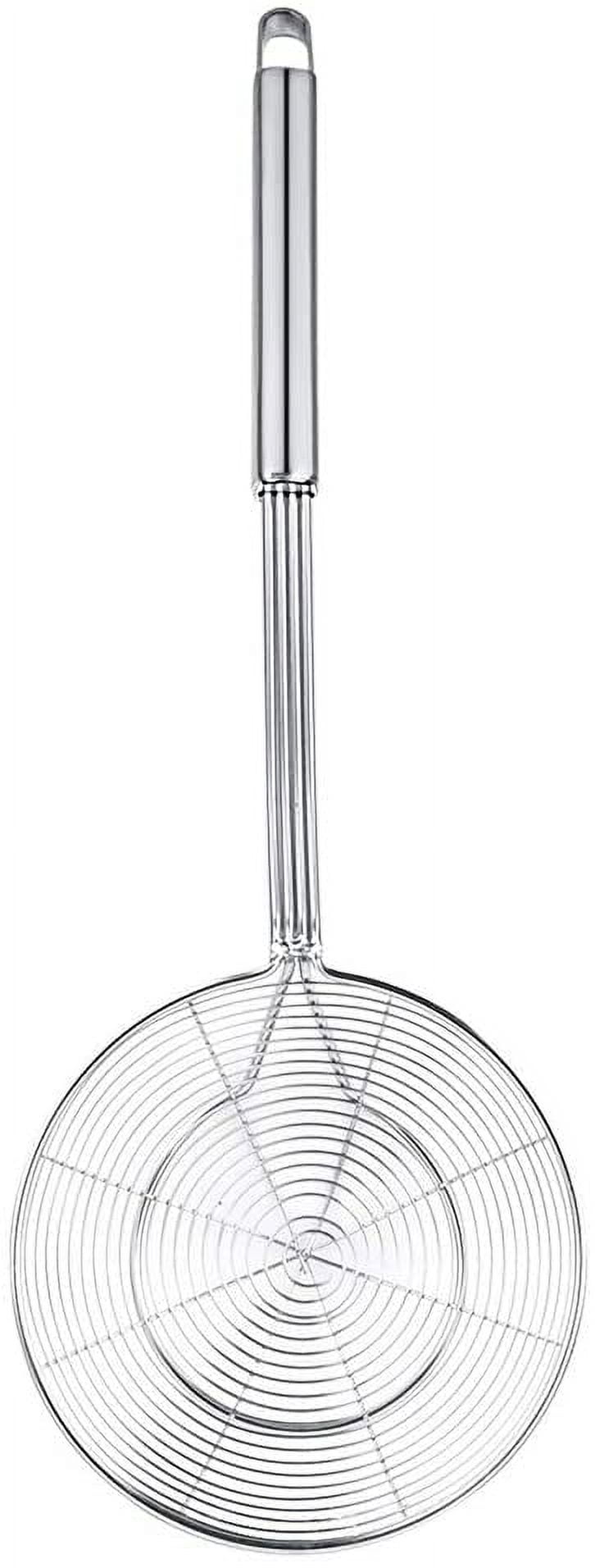 Hiware Extra Large Spider Strainer Skimmer Spoon for Frying and Cooking -  Set of 3 Stainless Steel Wire Pasta Strainer with Long Handle, Professional