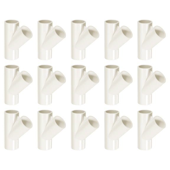 15Pcs Fitting, 3 Way 45 Degree Fitting 20mm Connectors Elbow Pipe Fittings Coupling Furniture Corner Connector for DIY Garden Support Structure, White