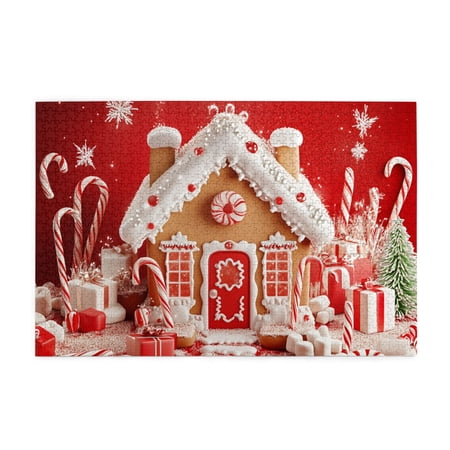 1000 pcs Candy House Jigsaw Puzzles 1000 Pieces Challenging Brain Exercise Stress Relieving Pleasure Enchanting Candy House Wooden Puzzle 1000 Piece Great For Relaxation And Display For Puzzle Lovers