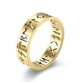 thumbnail image 2 of HOOUN Men's Women's Gold Norse Viking Rune Band Ring Stainless Steel Jewelry Gift-9, 2 of 2