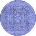 thumbnail image 1 of Ahgly Company Indoor Round Abstract Blue Modern Area Rugs, 3' Round, 1 of 4