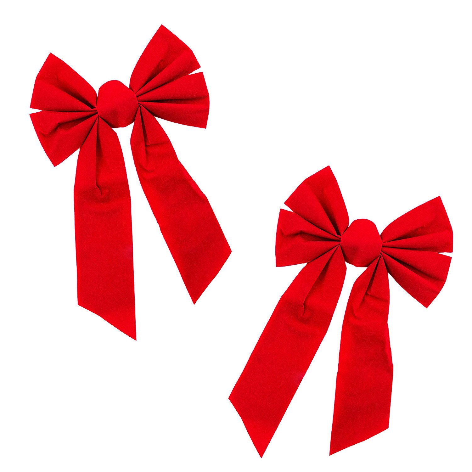 Red Velvet 6 Loop Bow for Wreath Decorations (8" x 11" Inches, 2 Pack