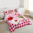 thumbnail image 4 of Homewish Romantic Valentine'S Day Queen Comforter Set,Pink Tulip Flower Bedding Sets,3D Red Loves Bedding Comforter Set For Girls Kids,Ultra Soft Home Decor Reversible,3pcs, 4 of 9