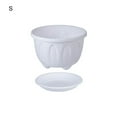 thumbnail image 2 of Flower Pot Nice-looking Fashion Lightweight Plastic Flower Vegetable Planters Pot with Tray for Home, 2 of 9