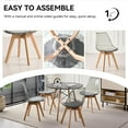 thumbnail image 3 of 5 Piece Round Dining Table Set for 4, 35.5" Kitchen Table with 4 Clear Gray Acrylic Chairs for Restaurant Bedroom Living Room, Space Saving Black Table Chair Set of 4, 3 of 8