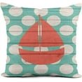 thumbnail image 3 of Set of 4 Linen Throw Pillow Covers 18x18 Inch Green Teal Polka Dots Chevron Nautical Home Decor Pillowcase Square Cushion Cover for Sofa Bed Couch, 3 of 6