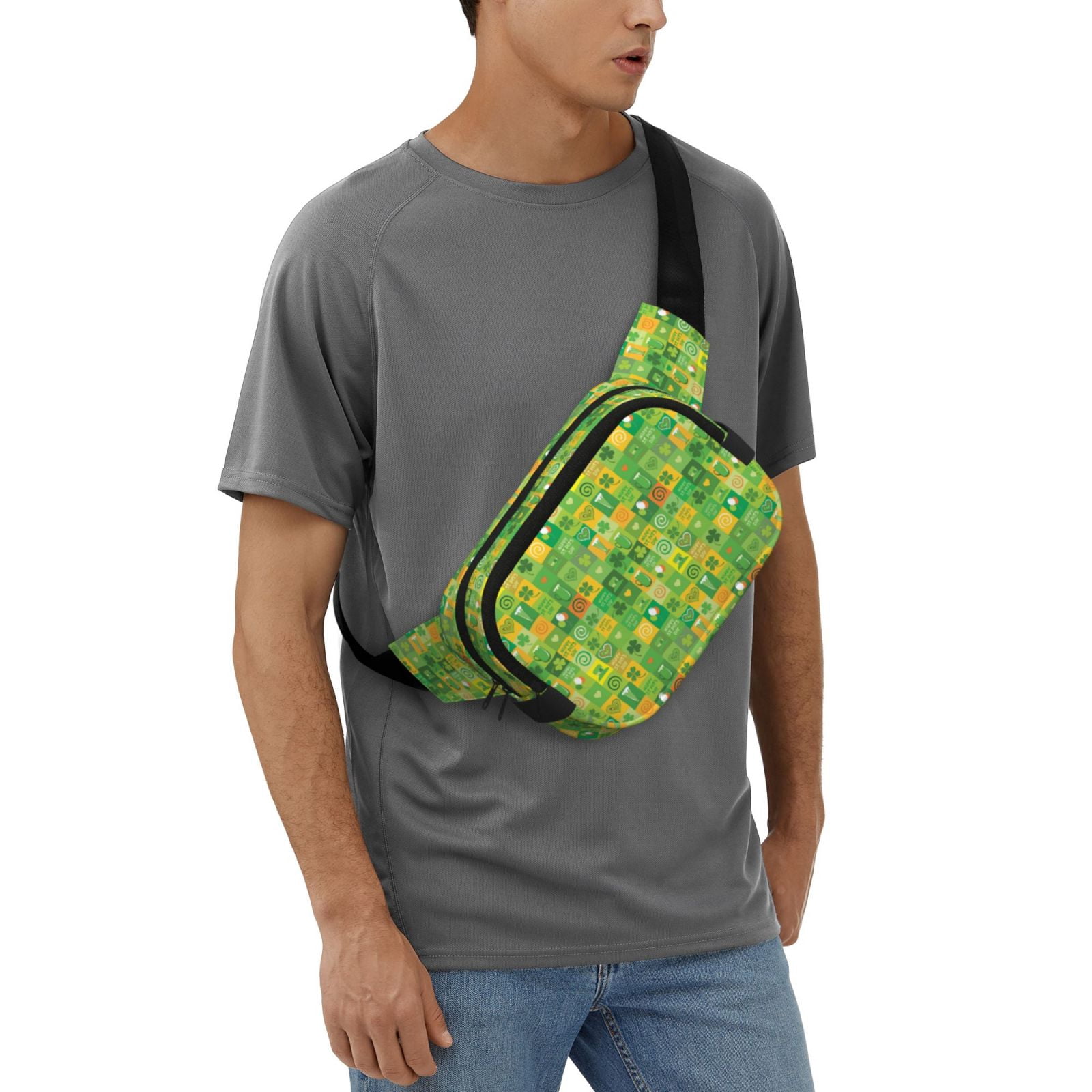 Hirioo St. Patrick's day for Double Layer Waist Bag Adjustable Fanny Pack For Travel Running Hiking