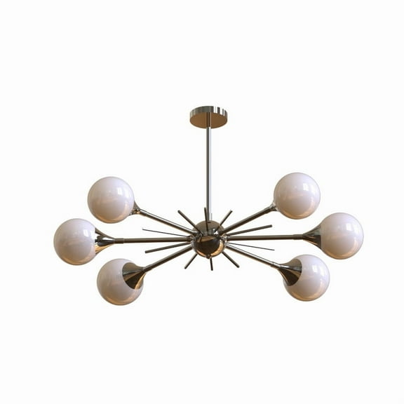 Handcrafted modern 6 light sputnik chandelier beautiful ceiling light mid century pendant chandelier unique light for Hallway kitchen room.
