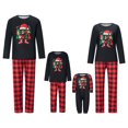 thumbnail image 2 of Christmas Family Matching Pajamas Set Santa Hat Letter Print Tops+Plaid Pants Xmas Holiday Pjs Sleepwear Loungwear, 2 of 7
