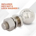 thumbnail image 4 of Goreks Trailer Hitch Ball Durable Stainless-Steel Construction 2-5/16 Inch Diameter, 1 Inch Shank, 7,000-Pound Load Rating, Includes Hex Nut and Lock Washer, 4 of 7
