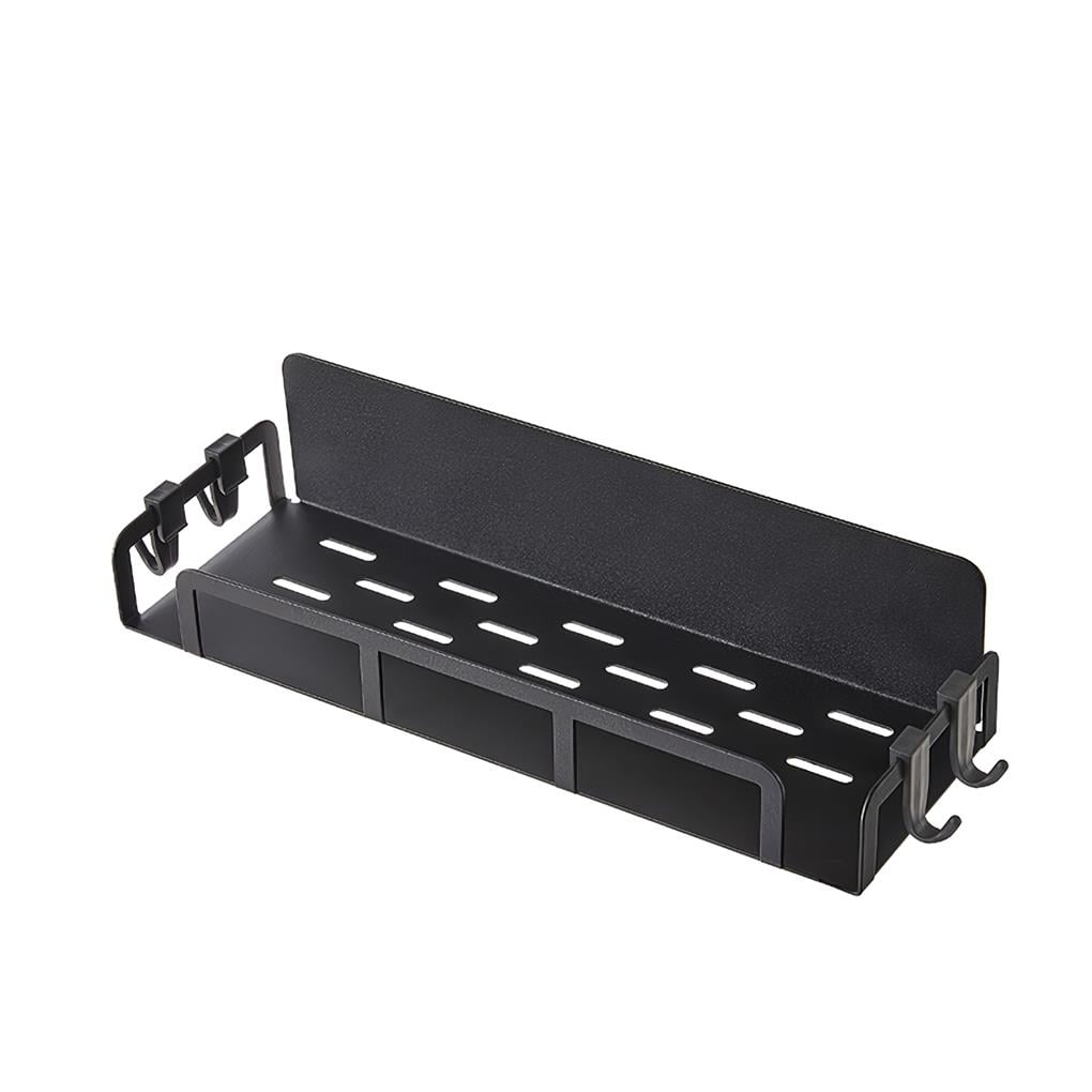 Shelf with Hooks Iron Side Storage Shelf Refrigerator Spice Rack for Living