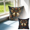 thumbnail image 2 of Abstract Vintage Floral Velvet Butterfly Design Throw Pillow Covers Home Decor, Retro Art Deco Pillowcase Cushion Cover for Bed Sofa Living Room, Square 18x18inch (Blue-Butterfly), 2 of 4