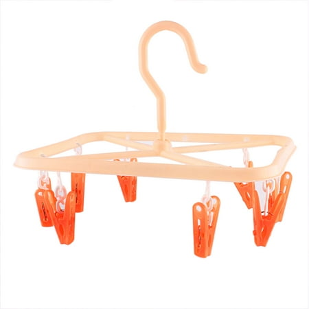 Clothes Dryer Clip - Unique Bargains Plastic Rectangle Frame 8 Pegs Clothes Dryer Rack Clips Socks Hanger