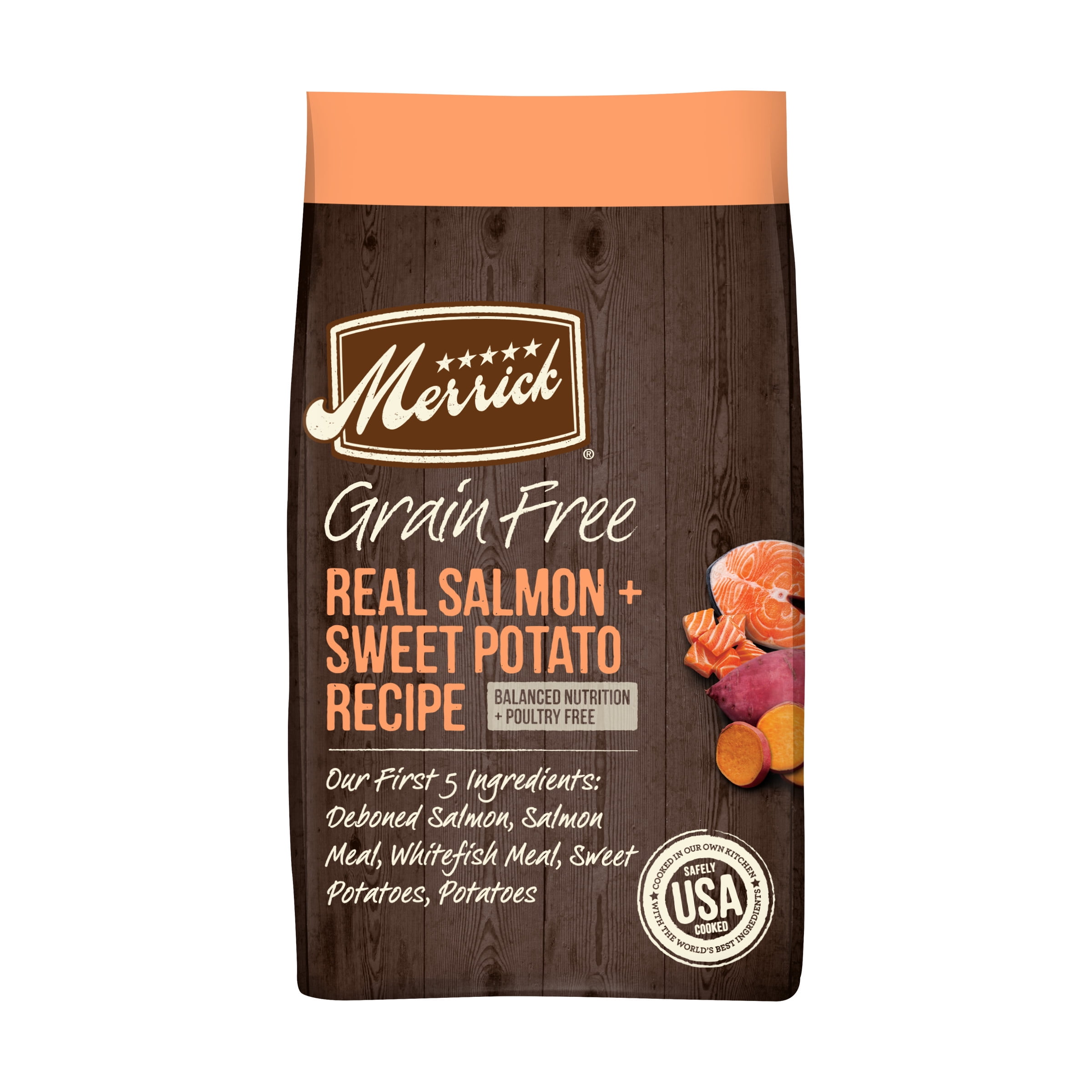 Merrick Dry Dog Food, Real Salmon and Sweet Potato Grain Free Dog Food Recipe - 22 lb Bag