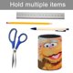 thumbnail image 5 of Elmo-theme Cylinder Pen Holder Pencil Organizer with Flannel Lining PVC Leather Material Cardboard Base for study work 10*8CM, 5 of 6