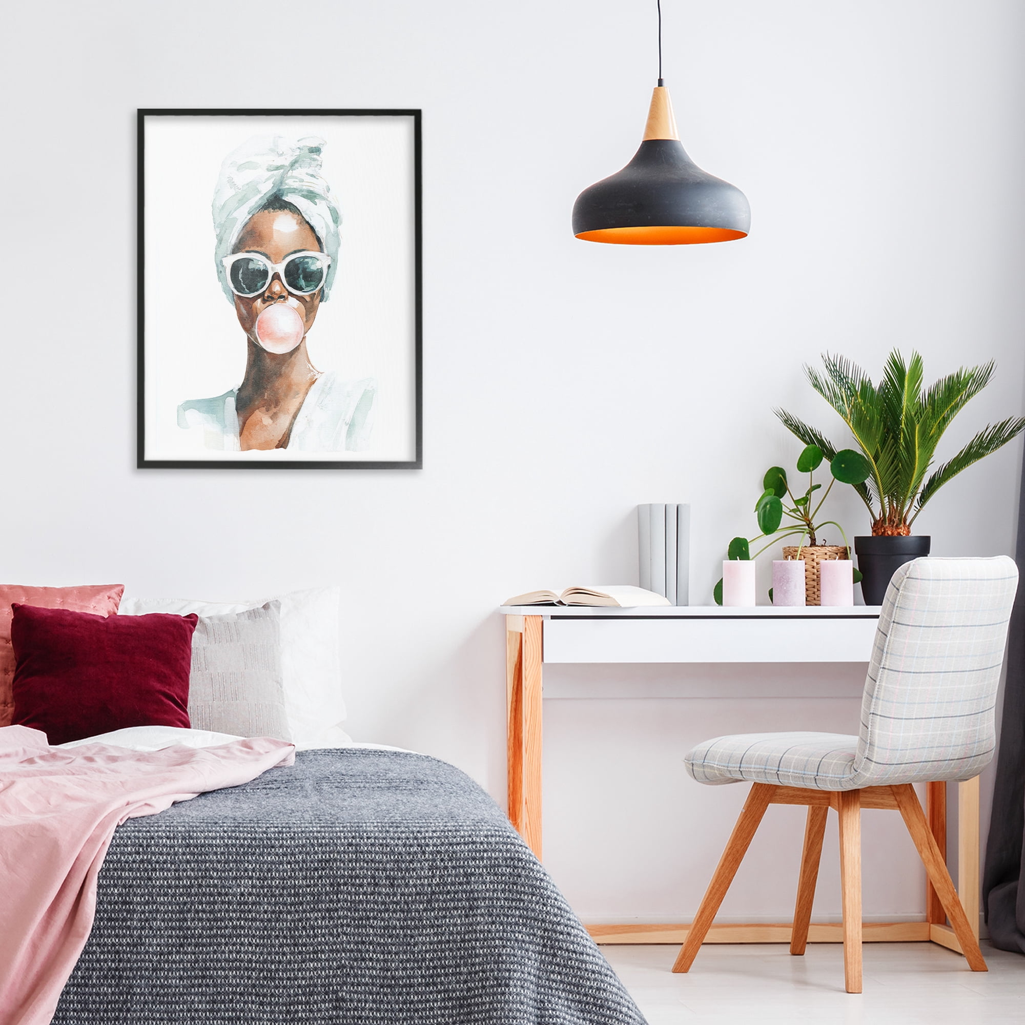 Stupell Industries Bubble Reverie Female Black Framed Giclee Art, design by Svetlana Aleynikova