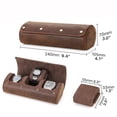 thumbnail image 4 of 3 Watch Travel Case- Classic Leather Watch Case With Perfect Texture.Portable Watch Roll Or Organizer For Storage And Display. Luxury Gifts For Men, All Handmade by Artisans., 4 of 5