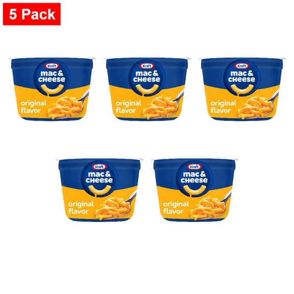Kraft Original Mac N Cheese Macaroni and Cheese Cups Easy Microwavable Dinner 2.05 oz - 5 Pack