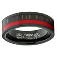 thumbnail image 3 of Metal Masters Mens Black Tungsten Wedding Band Ring Dark Zebra Wood Red Line 7mm Unisex Comfort-Fit 14, 3 of 6