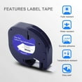 thumbnail image 2 of Compatible Label Tape Replacement for DYMO LetraTag Refills 91330 Black Print on White Paper Label Tape Self-Adhesive 12mm x 4m (1/2" x 13') ,3-Pack-Paper Black on White, 2 of 7