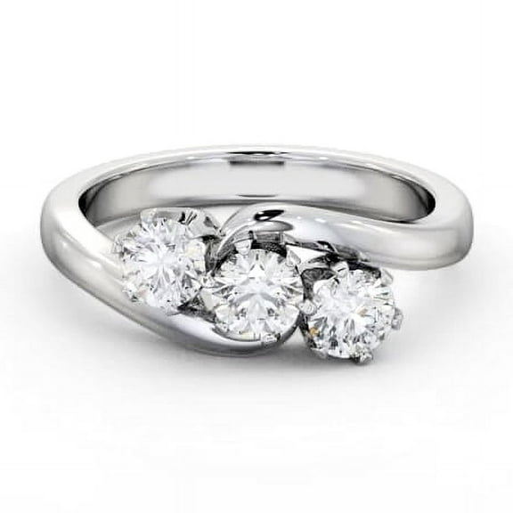 Meryn Jewel 1.5 Ct VVS1/D Round Cut Diamond Solitaire Ring - 14K White Gold Plated Wedding Anniversary Ring - Elegant 3 Stone Engagement Ring for Women's - Classic Fine Engagement Ring