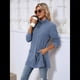 thumbnail image 4 of Camisas de Larga para Mujer, Blusas Túnica Casuales de Cuello Alto Azul XL, 4 of 10