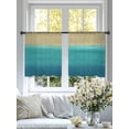 thumbnail image 4 of Teal Blue Ombre Sheer Curtains 54 Inch Length 2 Panels Set, Modern Abstract Gradient Art Voile Window Treatment Rod Pocket Short Kitchen Curtains Drapes for Bedroom 52"x54"x2, 4 of 7