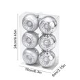 thumbnail image 3 of 6 Pack 3 Inch Silver Christmas Decorative Ball Ornaments, Hanging Pendant Bauble for Xmas Tree Wedding Holiday Party Festival Home Decor, 3 of 6