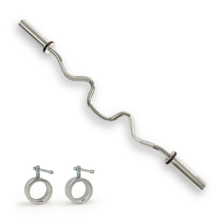 Sunny Health & Fitness 48” Super Curl Olympic Barbell Bar - SF-OB03-48