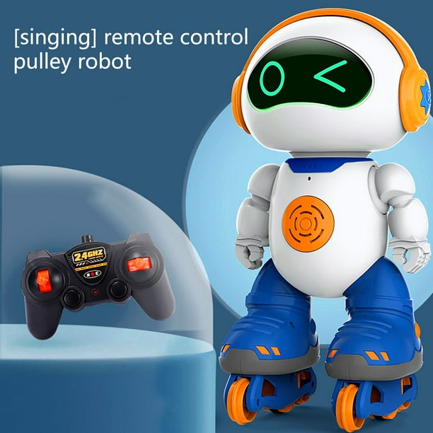 Cadeaux de Noël Flywake pour enfants, robot pour enfants adultes avec  poignée de robot, yeux LED avancés, technologie robotique avec fonction  musicale, adapté aux enfants de 3 ans et plus 