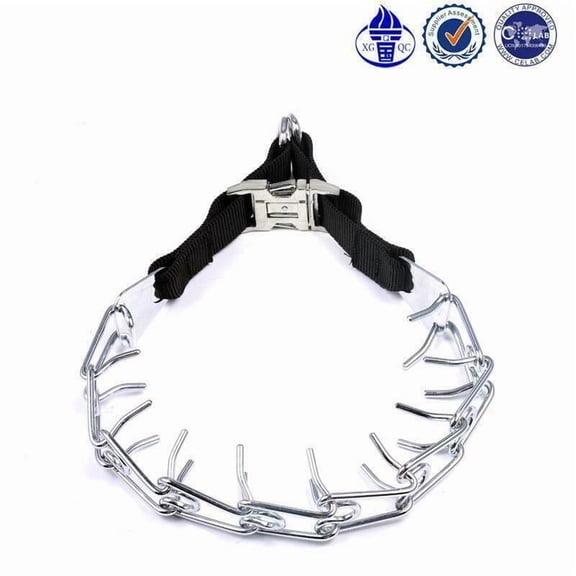 Petholder® Dog Training Chrome Plated Prong Collar Quick Secure Connector 20"