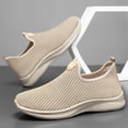 thumbnail image 6 of Domuza Mens Walking Shoes Lightweight Breathable Mesh Sneakers Non Slip Sole for All Day Standing,Nursing,Travel and Casual Wear Khaki 7 (EU-39), 6 of 7