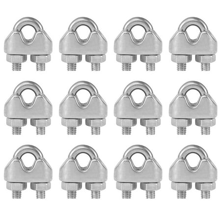 

12pcs M3 Cable Clamps Heavy Duty 3mm Wire Rope Clip 304 Stainless Steel U Bolts Saddle Fastener Wire Rope Clamps Metal Cable Crips for Rigging Rope Tension Cable Garden Fences Wire