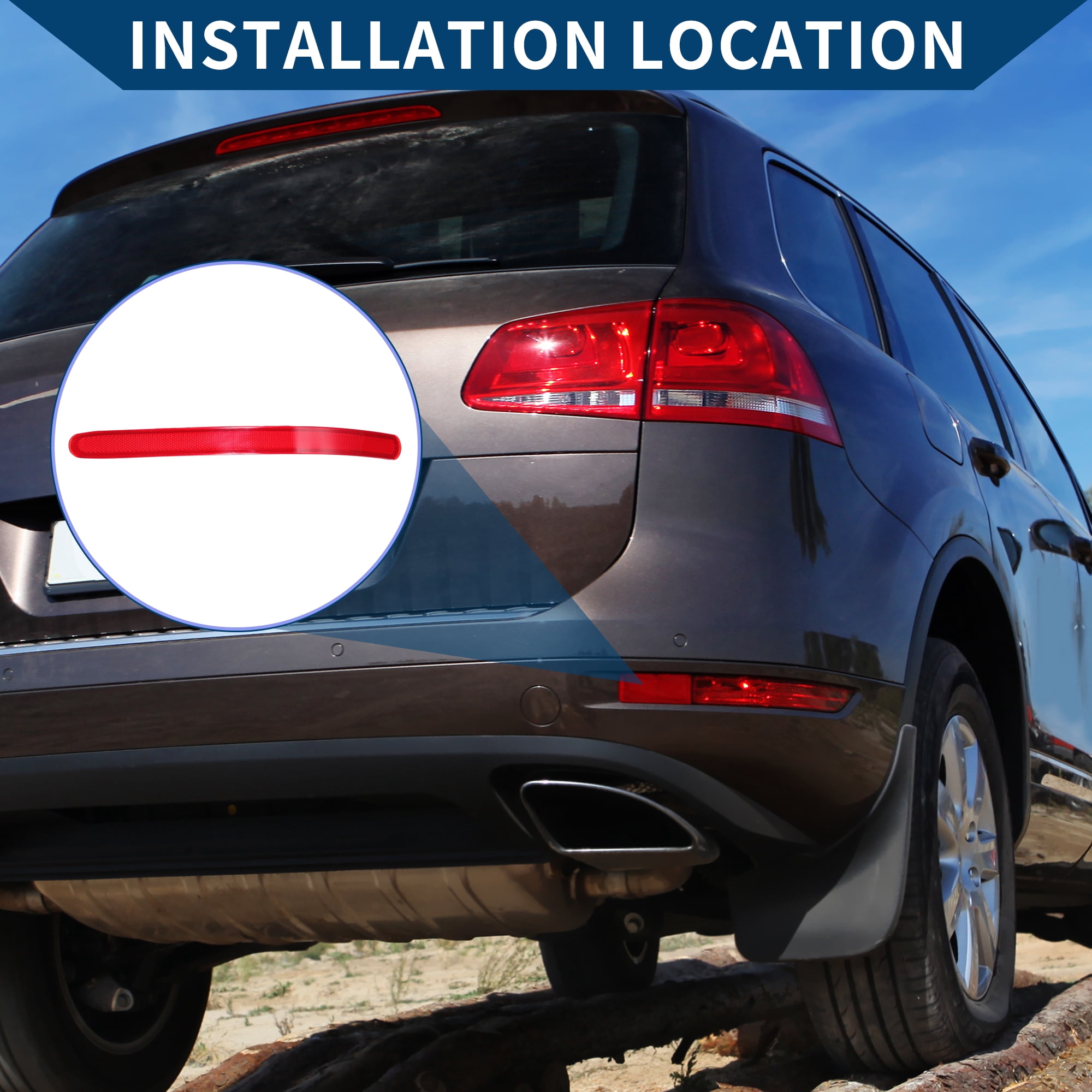 Unique Bargains Bumper Reflector for Volkswagen Touareg for 2004 / Rear Right Side