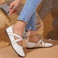 thumbnail image 5 of Domuza Mary Jane Shoes for Women Slip on Dressy Ballet Shoes for Women New Vintage Non-Slip Shoes for Casual Work Office White 7.5（EU-39）, 5 of 7