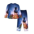 thumbnail image 2 of Goofa Lantern On Snow With Christmas Printed Women’s 2 Piece Pajama Set Super,Pajamas Women's Long Sleeve Sleepwear Soft Button Down Loungewear Pjs Lounge Set Nightwear-XX-Large, 2 of 9